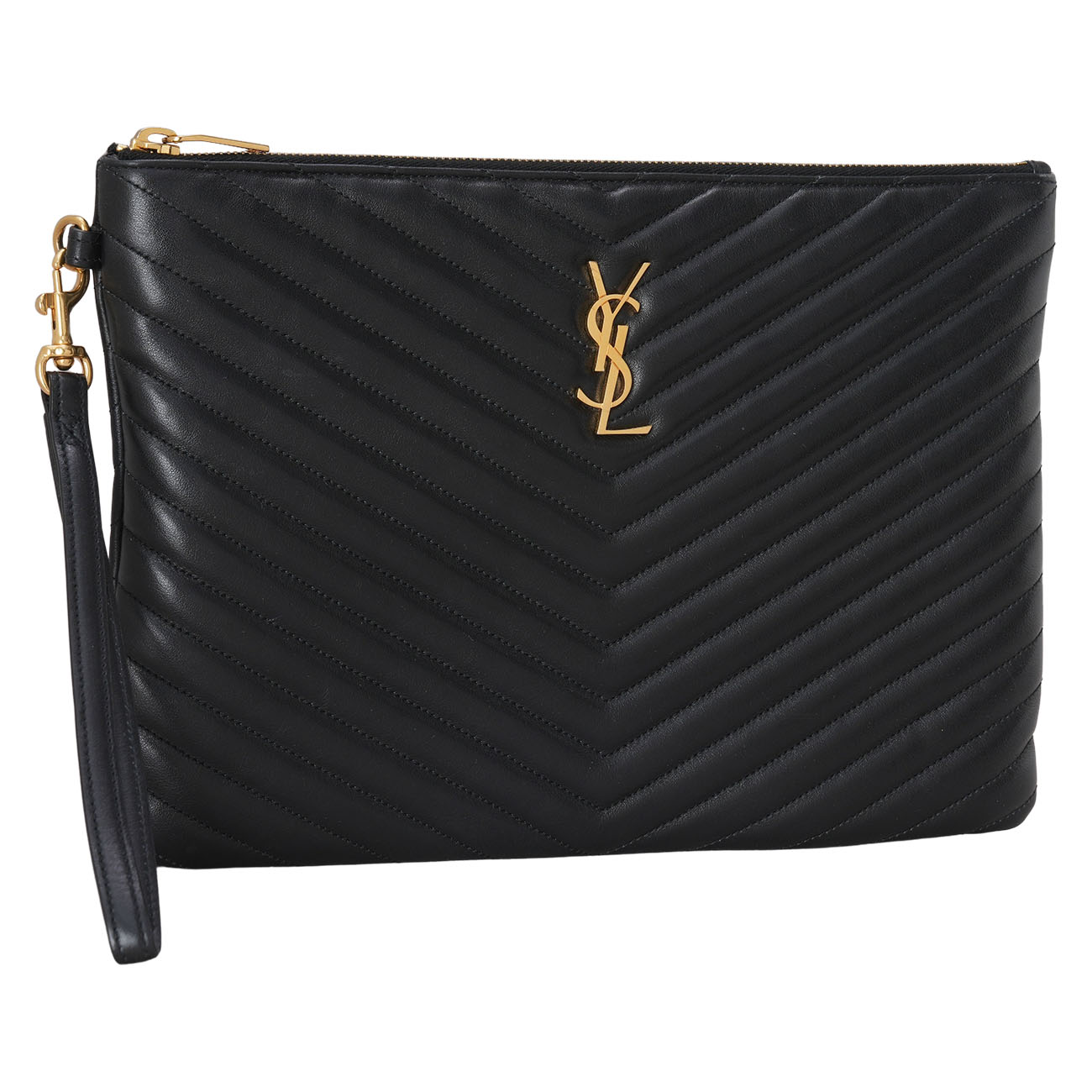 YVES SAINT LAURENT(USED)생로랑 559193 모노그램 쉐브론 클러치